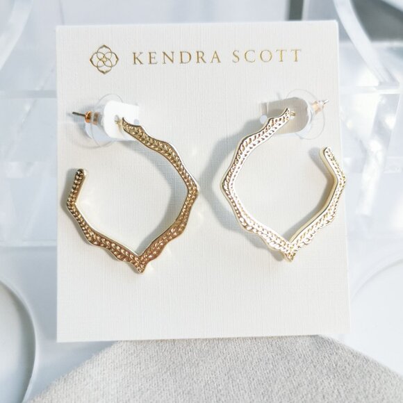 Kendra Scott Miku Hoop Earrings 🎀 Gold - Picture 1 of 3